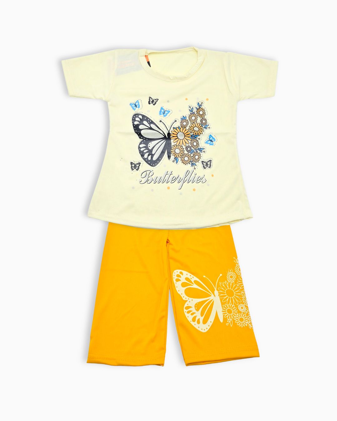 Girls Bloom Butterfly Outfit-Yellow