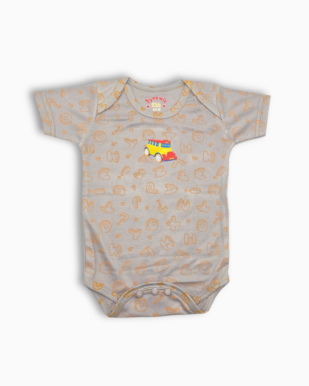 Alphabet & Bus Print Baby Bodysuit