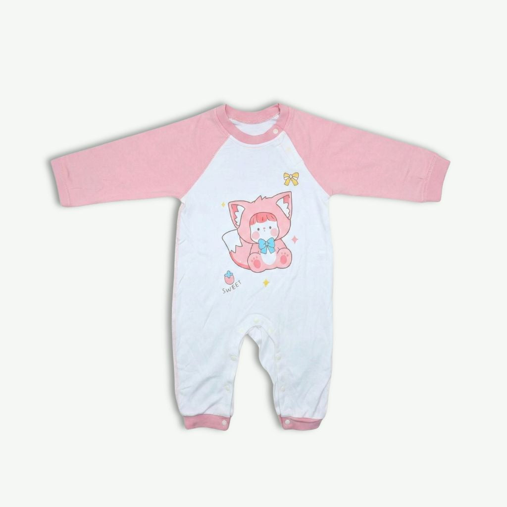 Romper Suit - Winter - White Pink