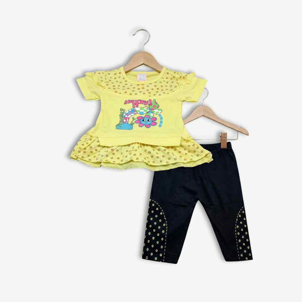 2-Piece Baby Girls Outfit -Yellow & black