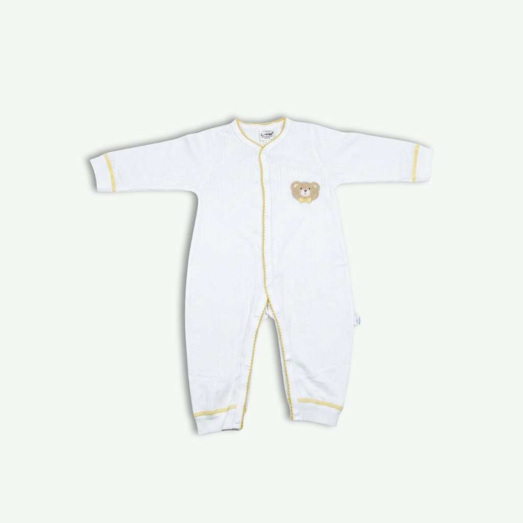 Romper Suit - Elegant White Self Print