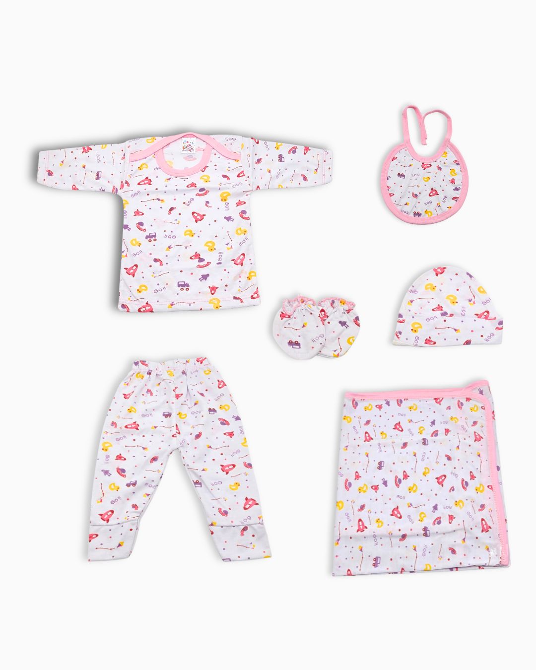 6-Piece Newborn Baby Essentials Set - Pink