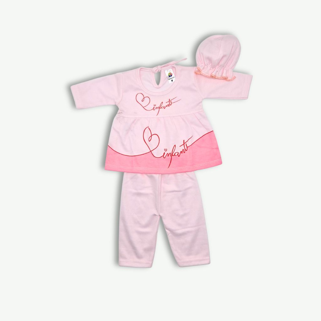 Premium Cotton Baby Girl Suit - Pink