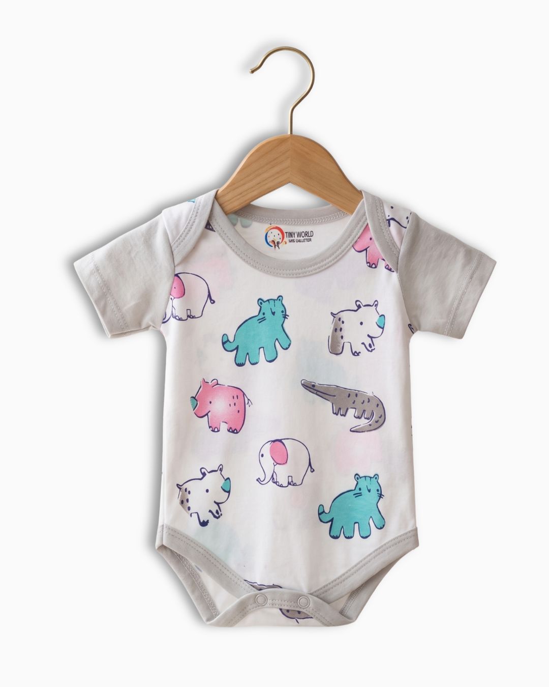 Animal Print Short Sleeve Cotton Bodysuit