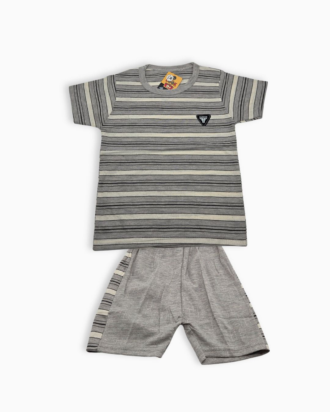 Baby 2-Piece Casual T-Shirt & Shorts Set-Gray