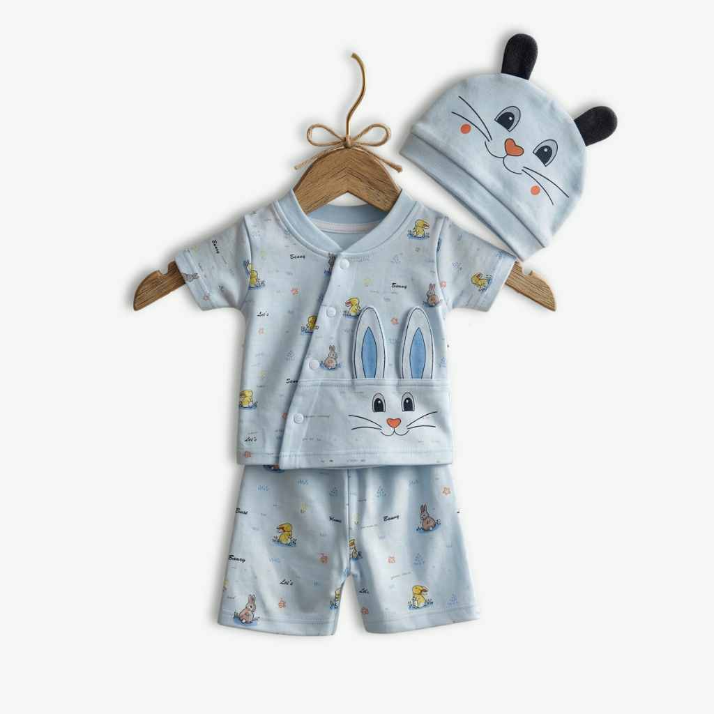 Baby Bunny Bliss 3pcs Set - Blue
