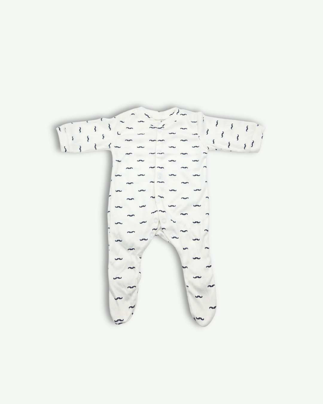 Baby Printed Cotton Romper-White