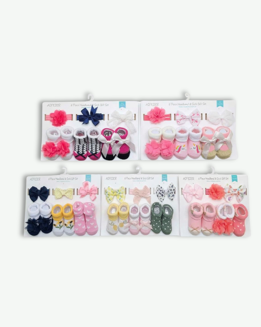 Baby Girl Headband & Sock Gift Card (Pack of 3)