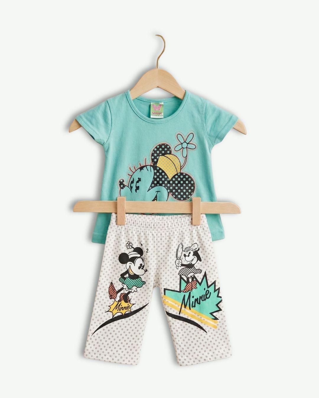Baby Girls Minnie Summer Outfit 2pcs-Green