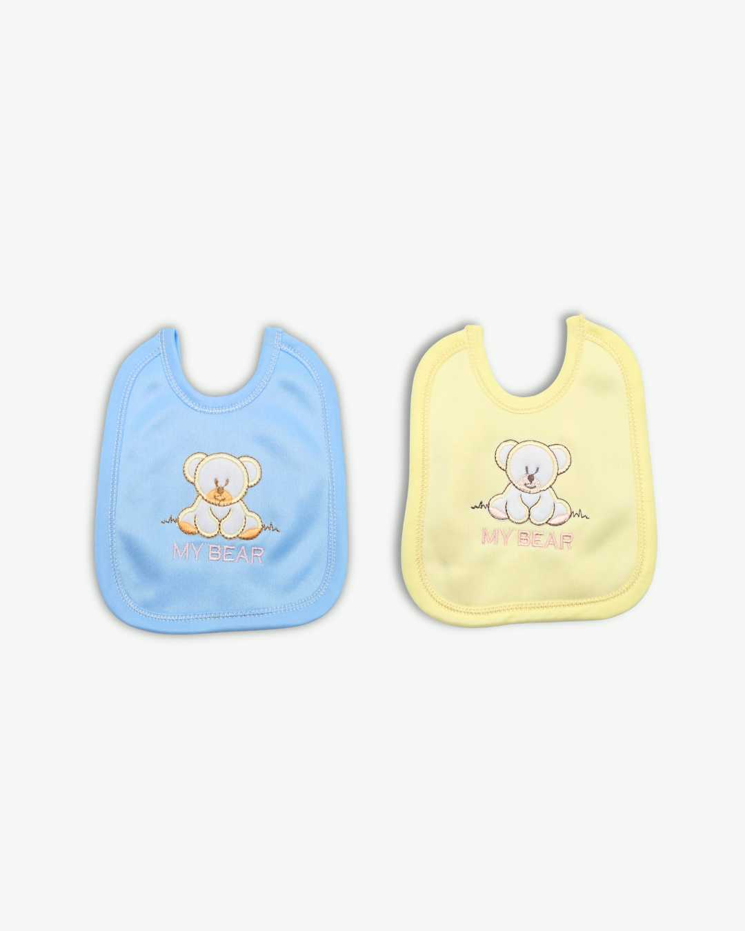 Bear Embroidered Baby Bib (Pack of 2 )