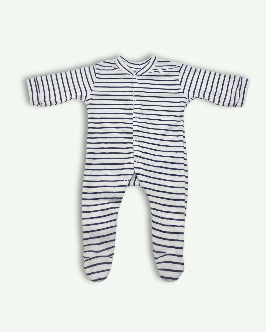Blue & White Stripes Romper
