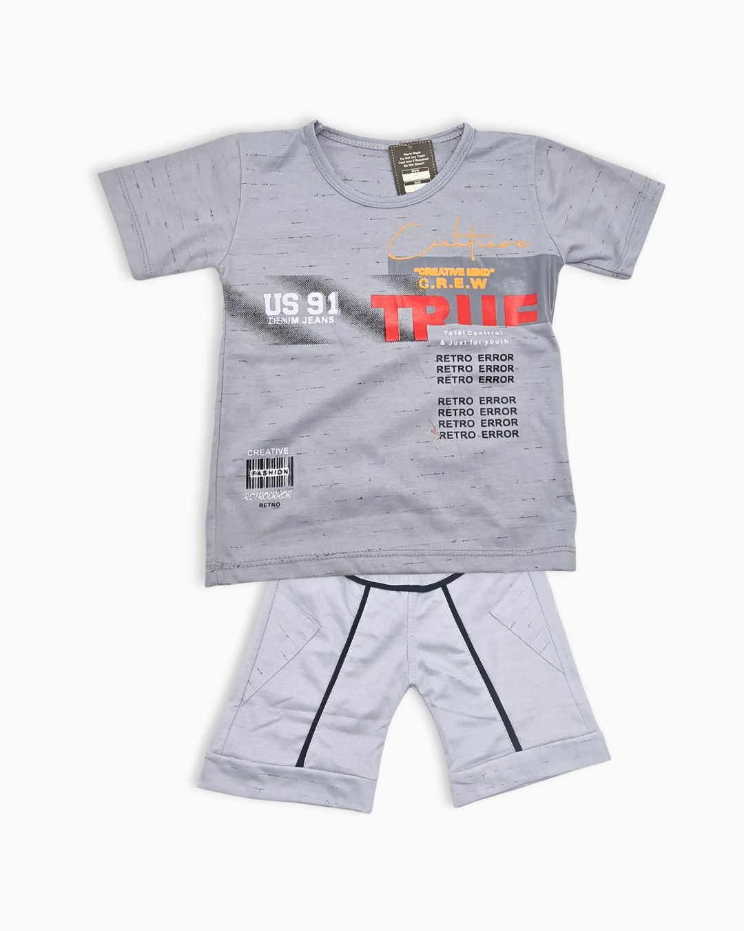 Boys Casual Summer Outfit 2Pcs - Gray