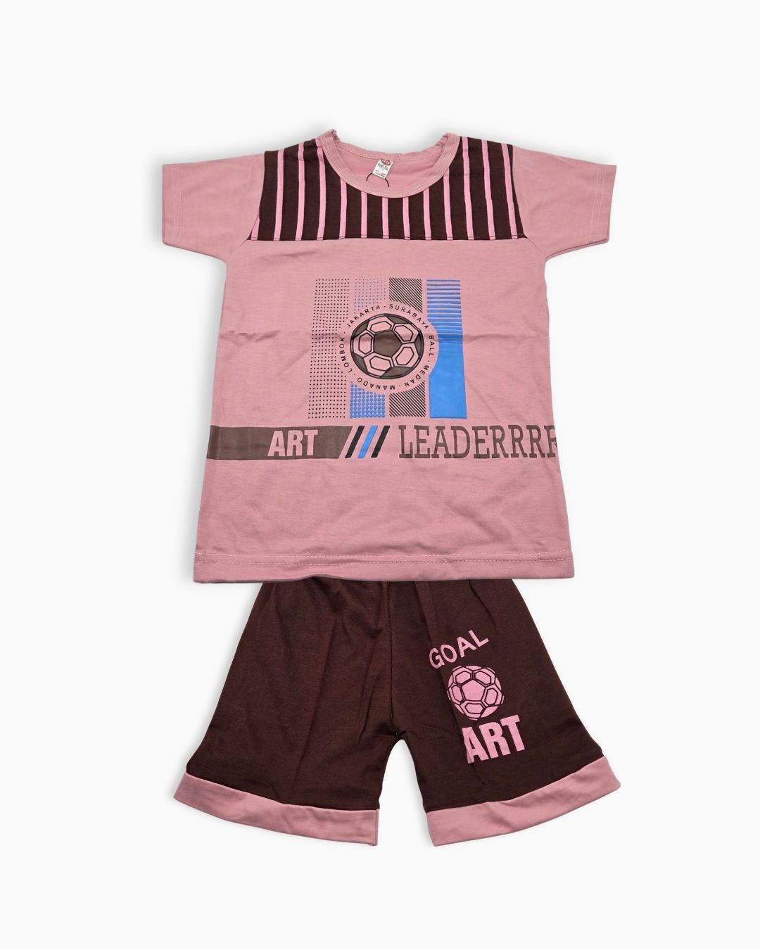 Boys Goal Getter Tee & Shorts - Pink