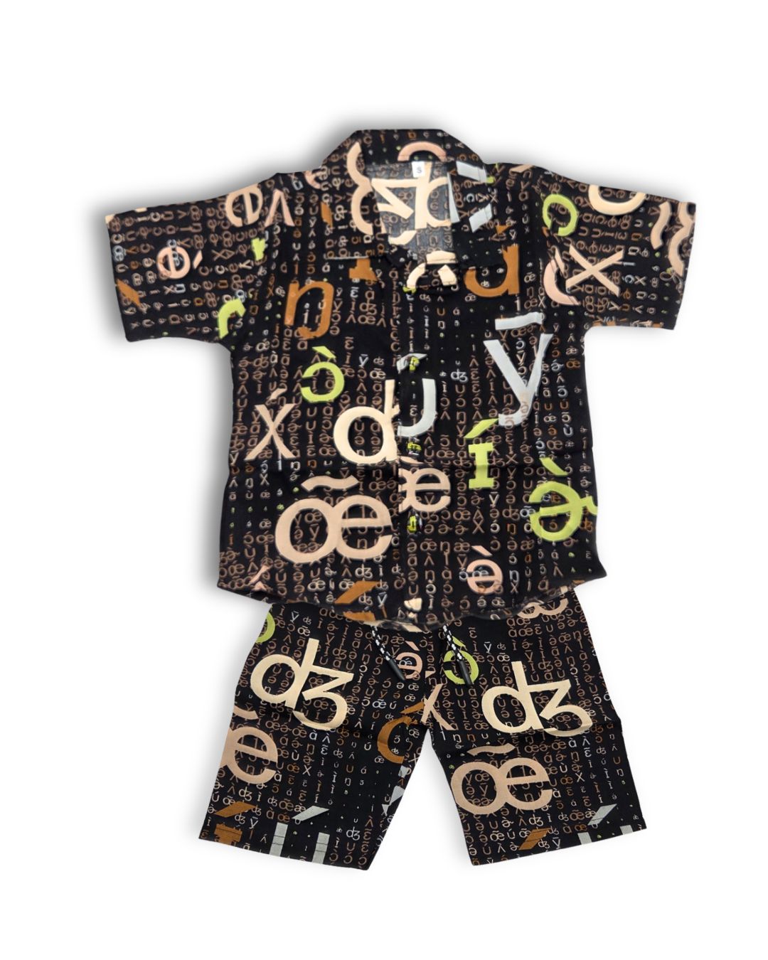 Boys Outfit Alphabet Print Set