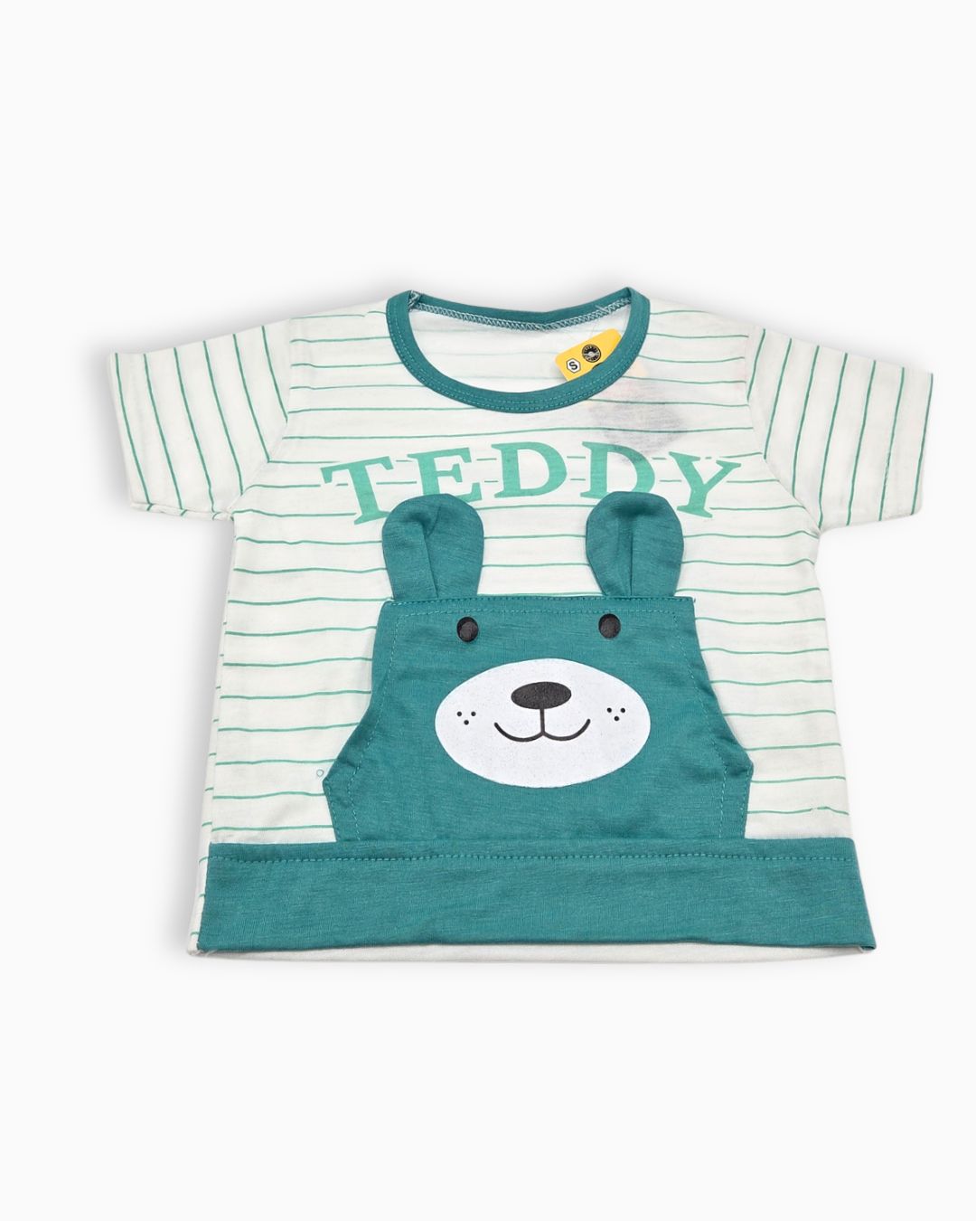 Boys Teddy Striped T-Shirt and Shorts Set - Green