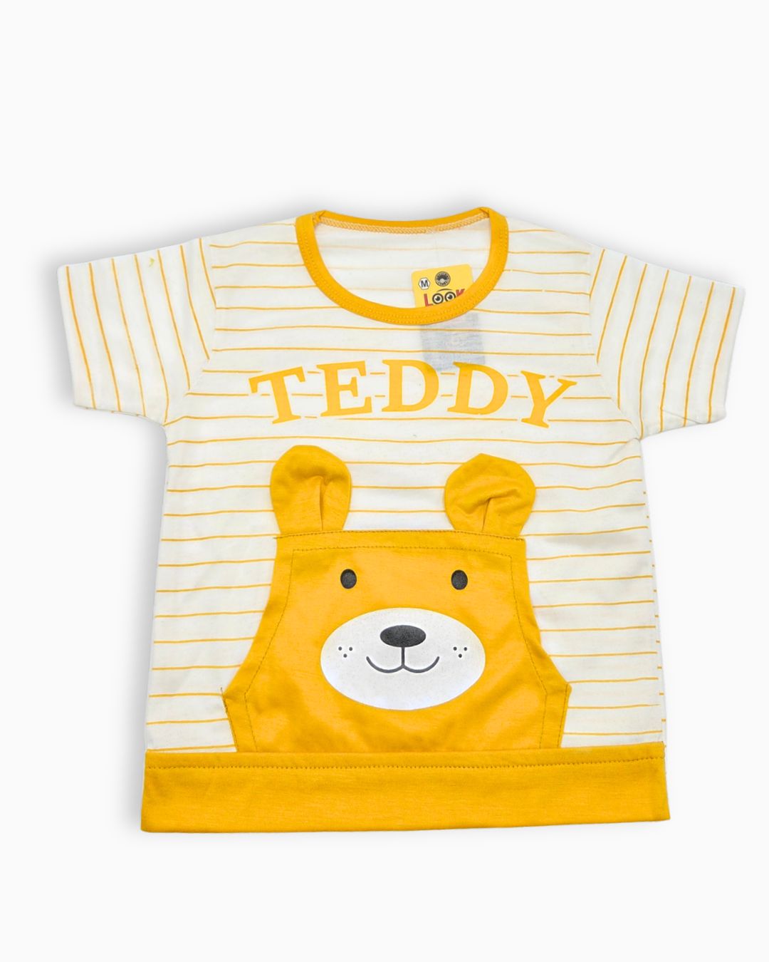Boys Teddy Striped T-Shirt and Shorts Set - Yellow