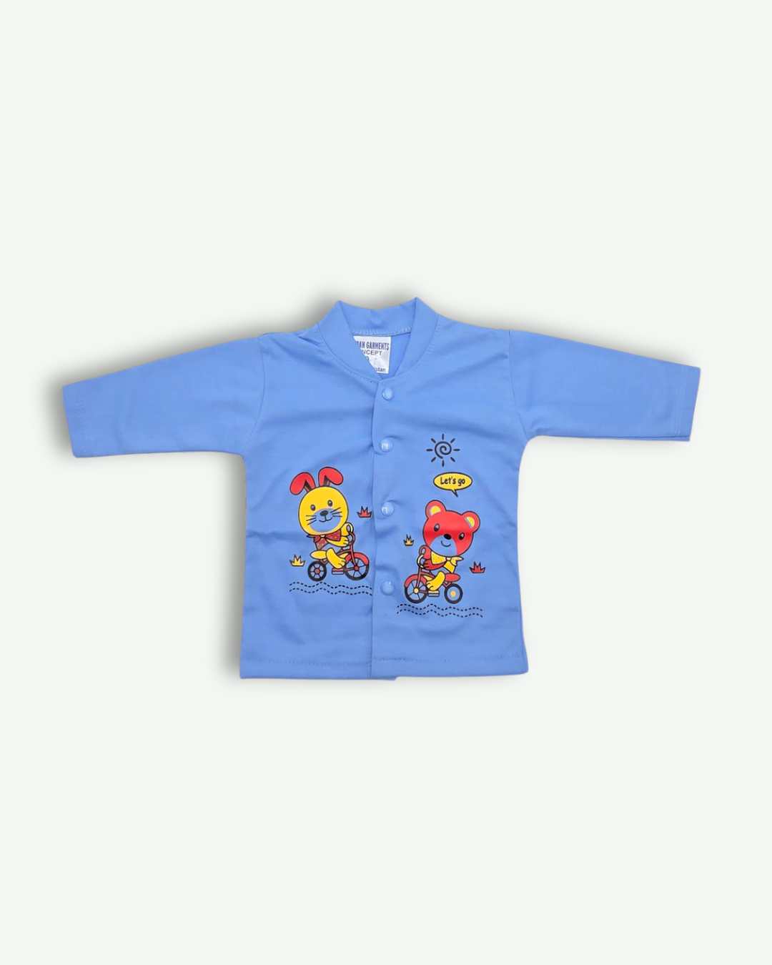 Cute Bear Adventure Baby Suit 3pcs -Blue