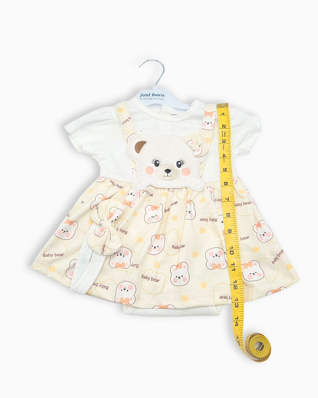 Frock Style Onesies with Headband -Yellow