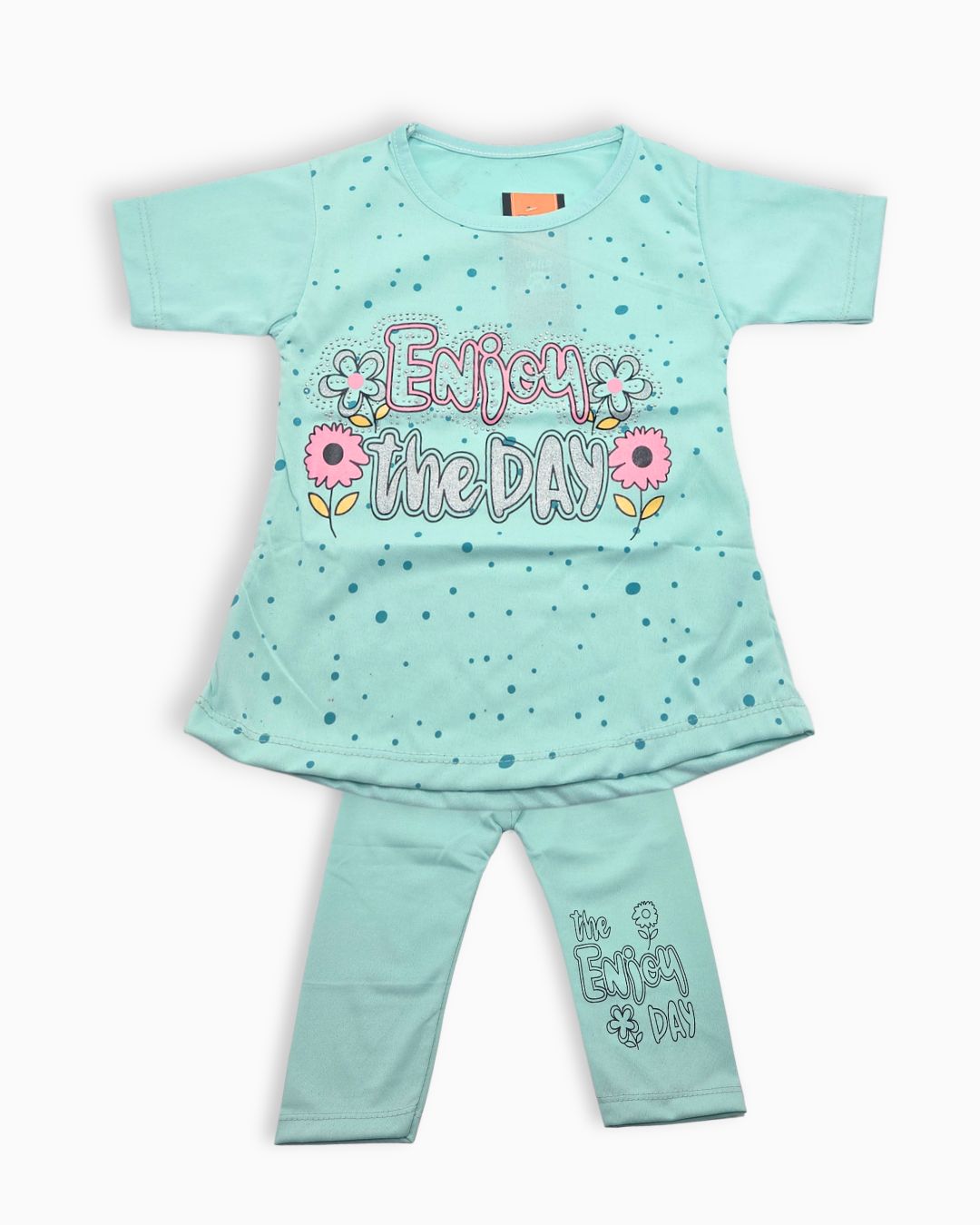 Girls Floral Print 2-Piece Summer Set-Green
