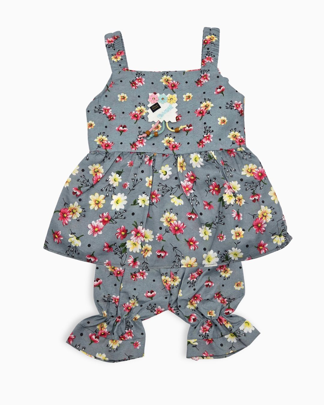 Girls Sleeveless Frock with Matching Trousers