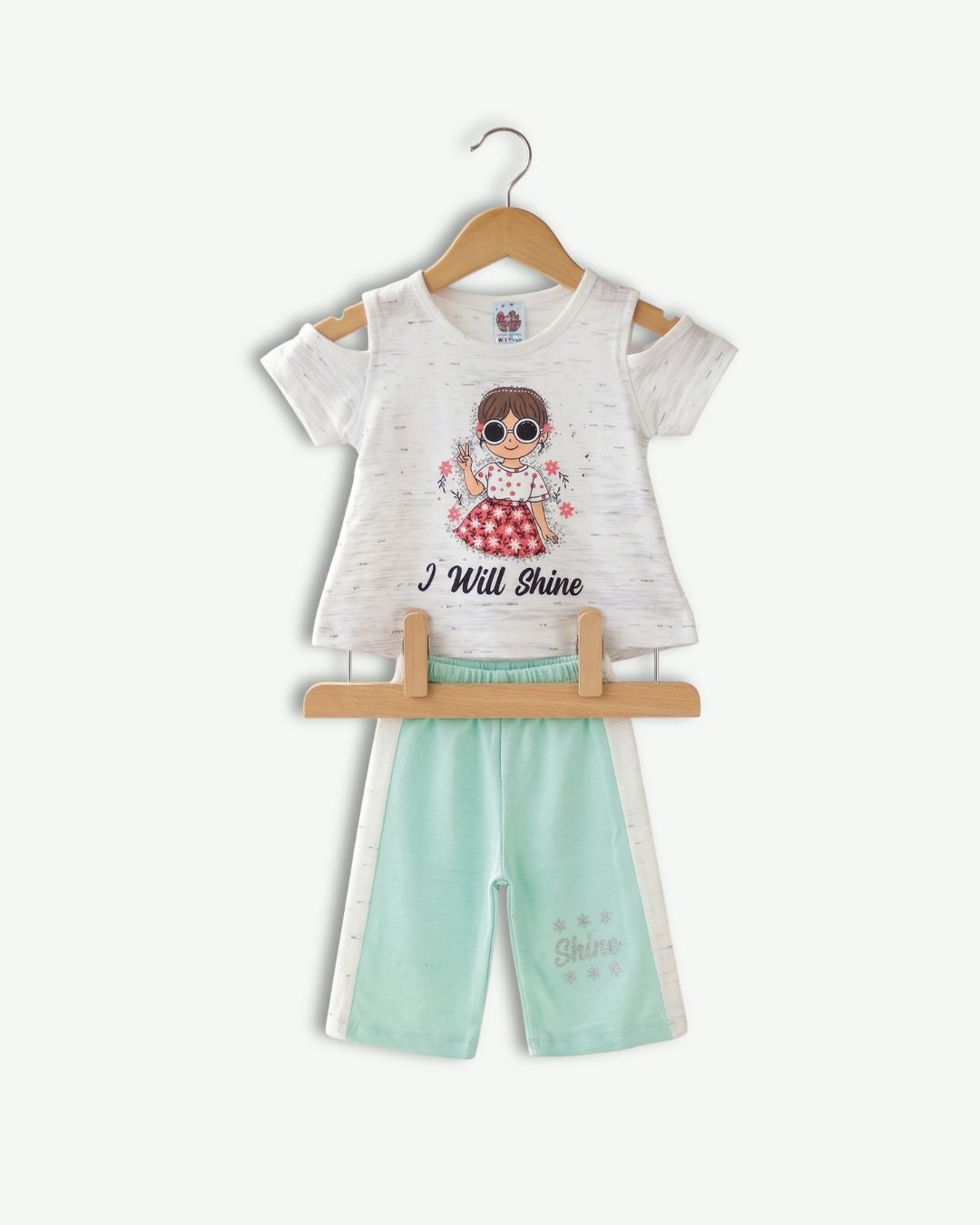 Girls 2-Piece Summer Set -White & Blue