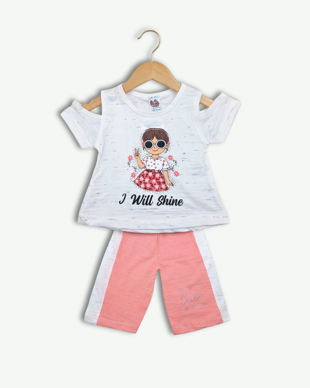 Girls 2-Piece Summer Set -White & Pink