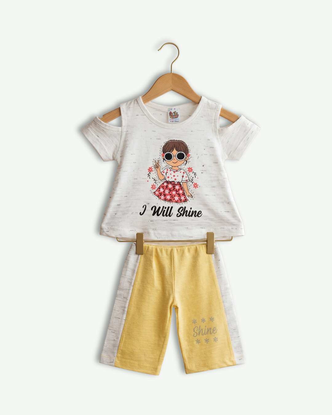 Girls 2-Piece Summer Set -White & Yellow