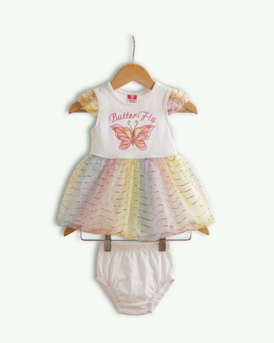 Girls Magical Fairy Butterfly Dress with Headband - White