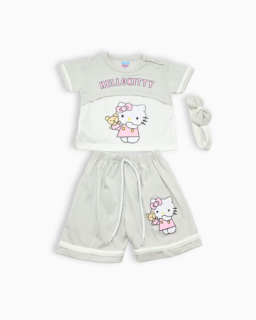 Hello Kitty 3-Piece Summer Set-Gray