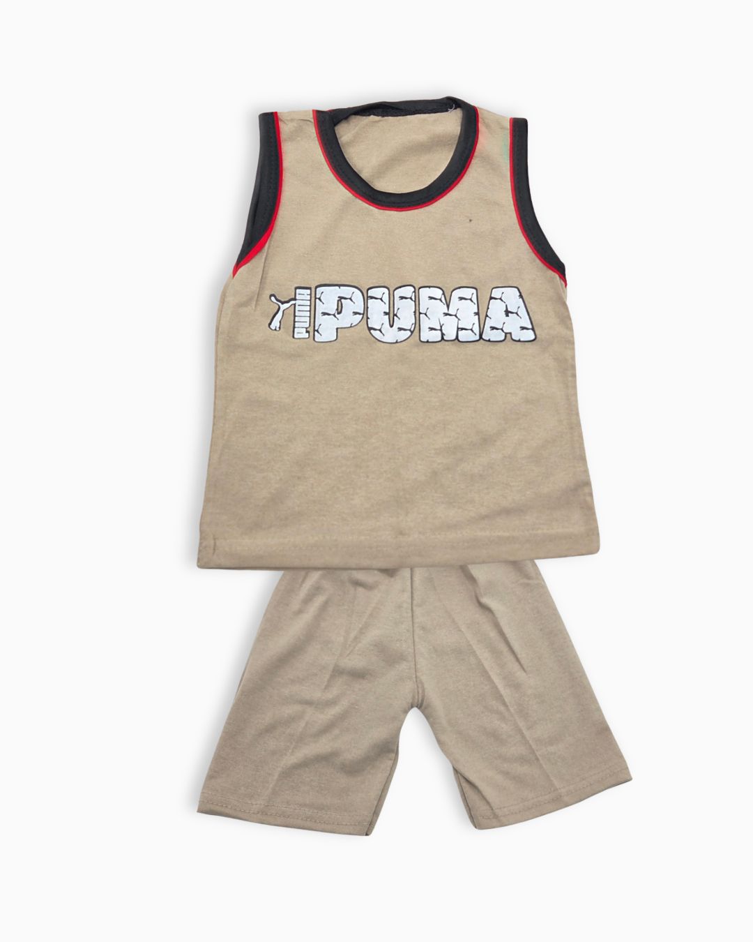 Kids Casual Sleeveless Sporty Set - Beige