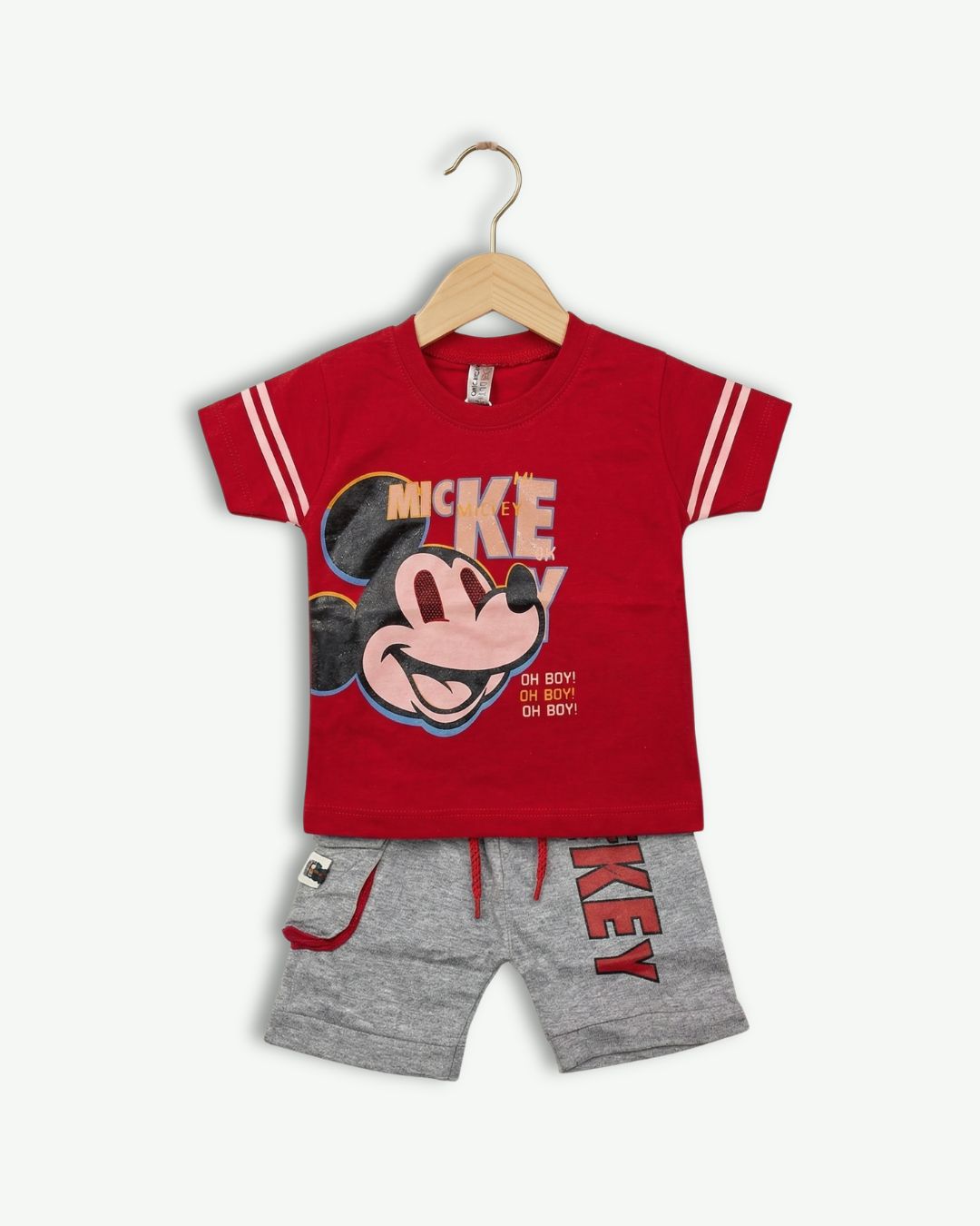 Kids Mickey T-Shirt & Shorts Outfit -Red