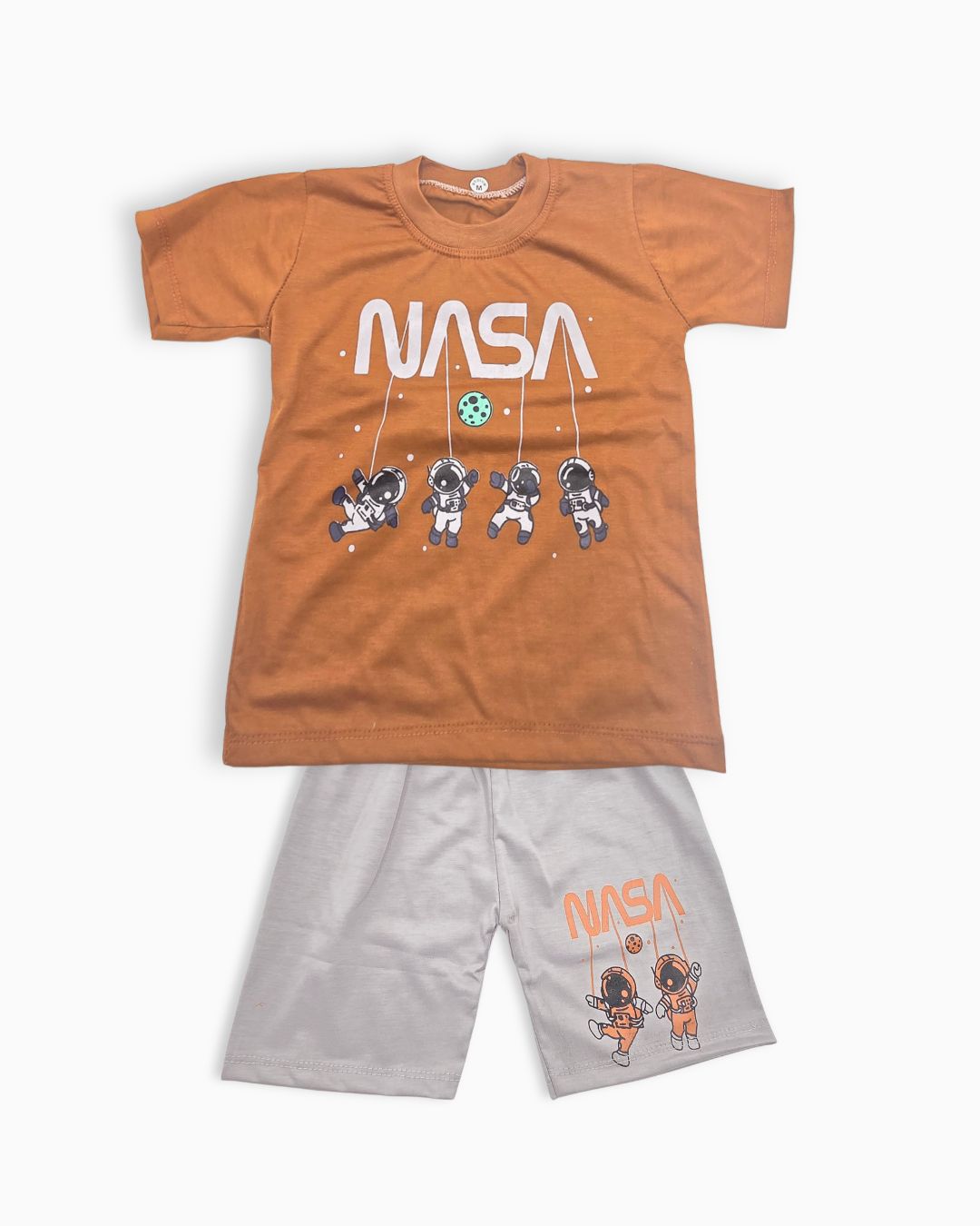 Little Astronaut Tshirt & Short Kit - Rust Orange