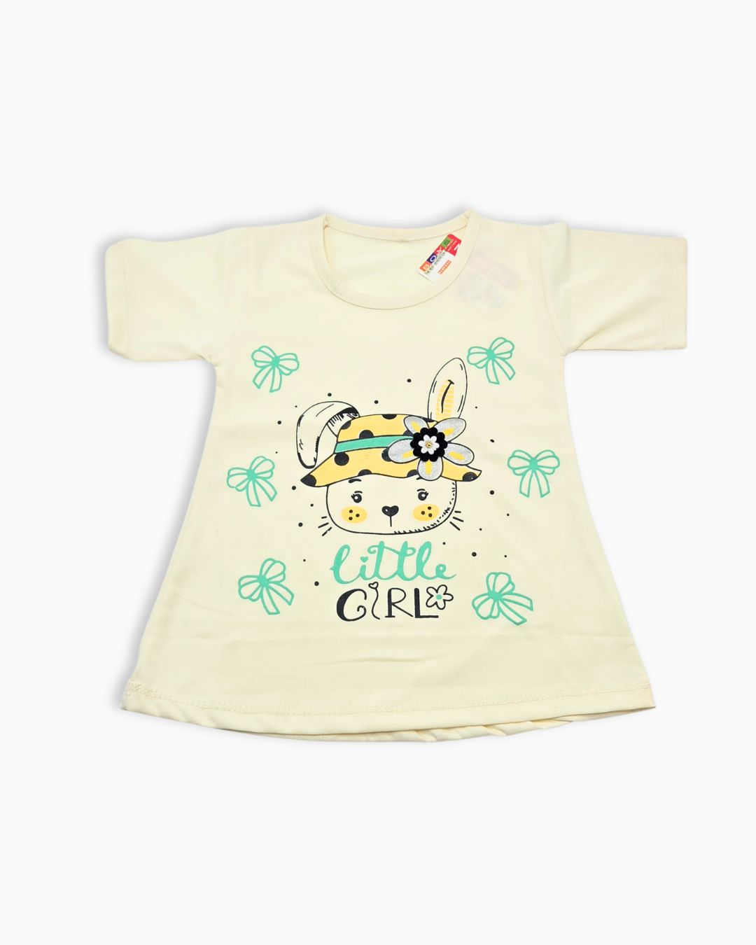 Little Girl Bunny Print T-Shirt & Leggings Set - Green