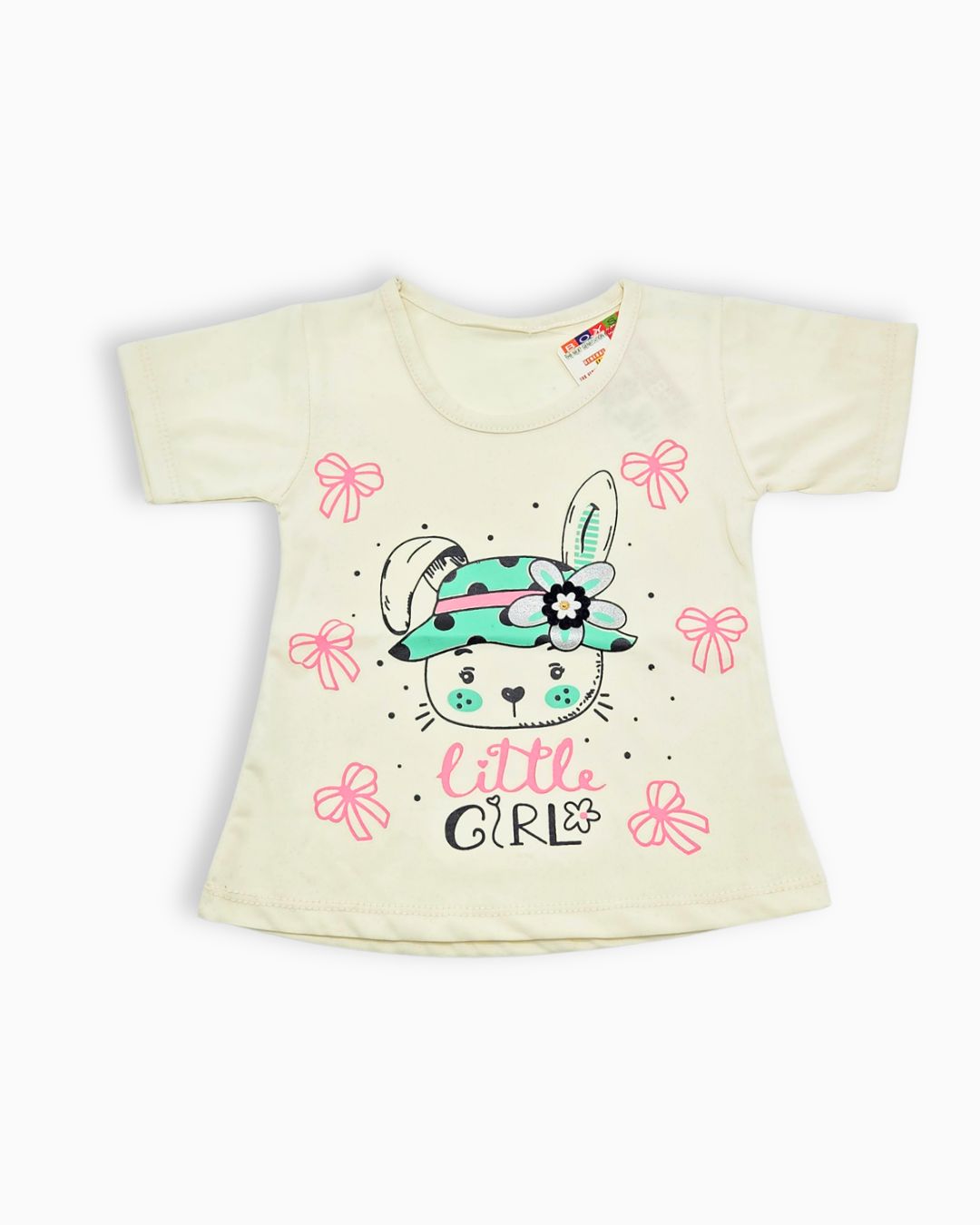 Little Girl Bunny Print T-Shirt & Leggings Set - Pink