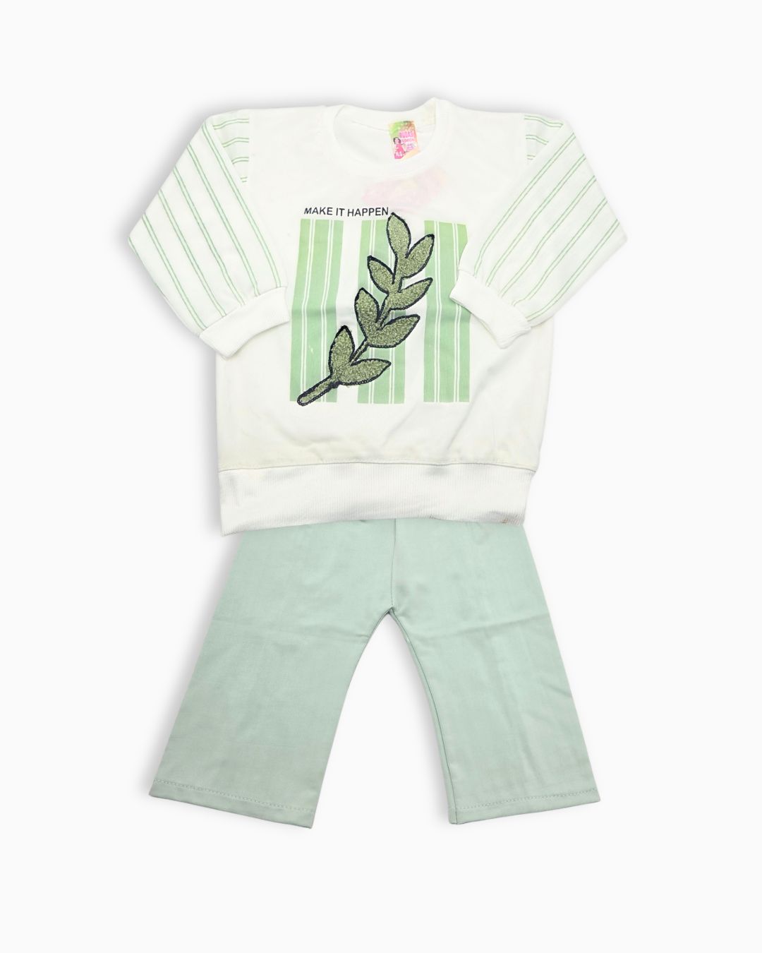 Little Girls Sweatshirt Set - Green