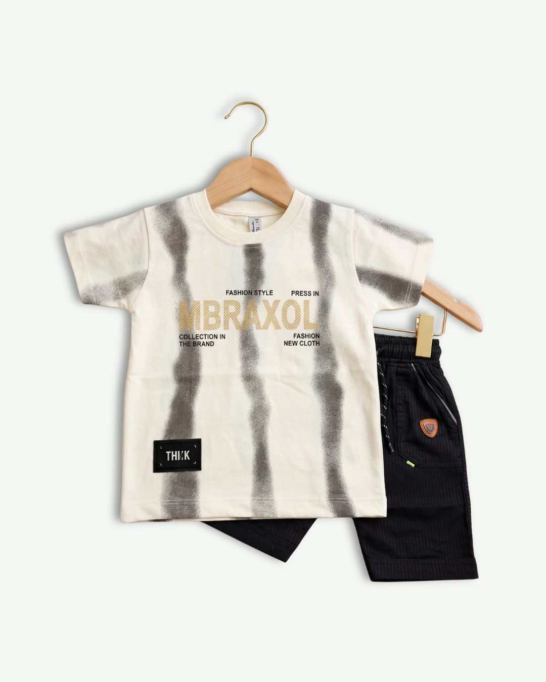 Little Explorer Stripe Set - Dark Brown