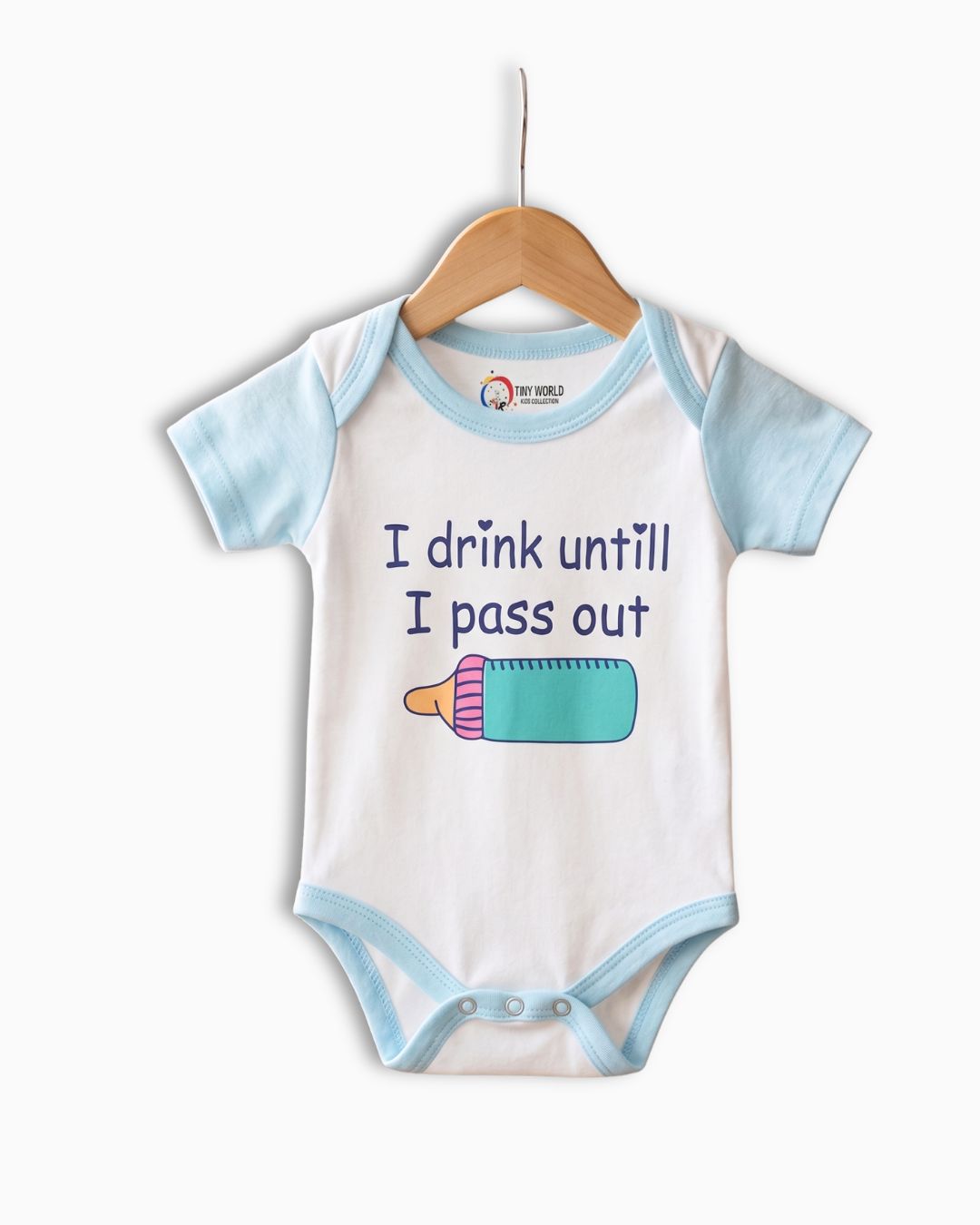 Milk Bottle Print Short Sleeve Cotton Bodysuit