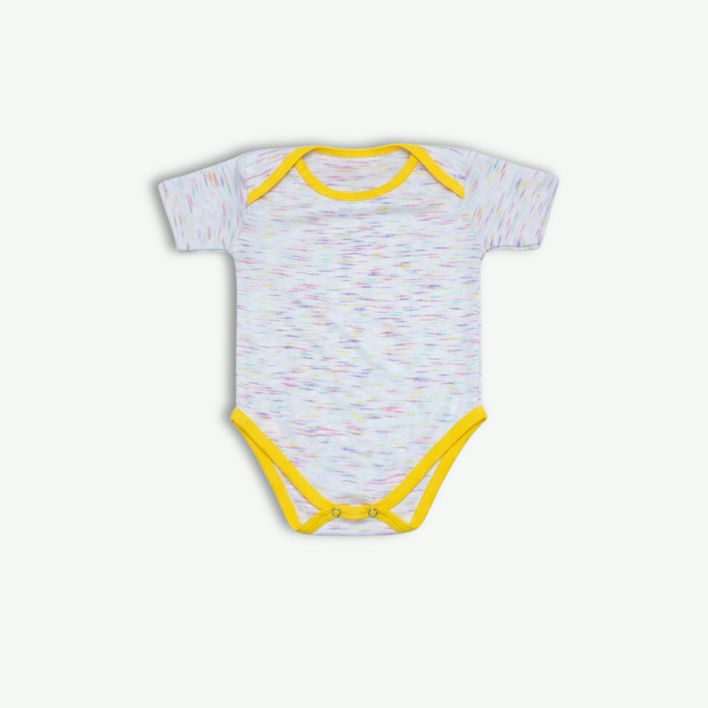 New Born - Cranberry Streak Onesie - Yellow & White