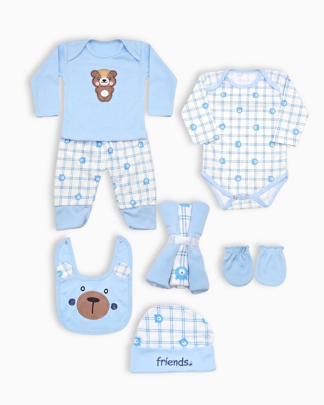 The Beary Friends Set 7-Piece - Blue
