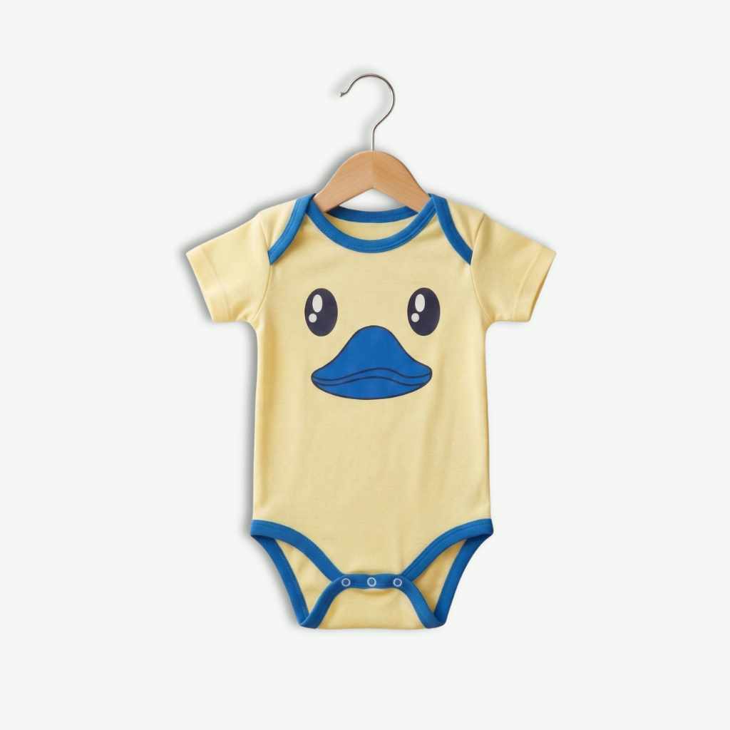 Yellow Duck Print - Baby Onesie