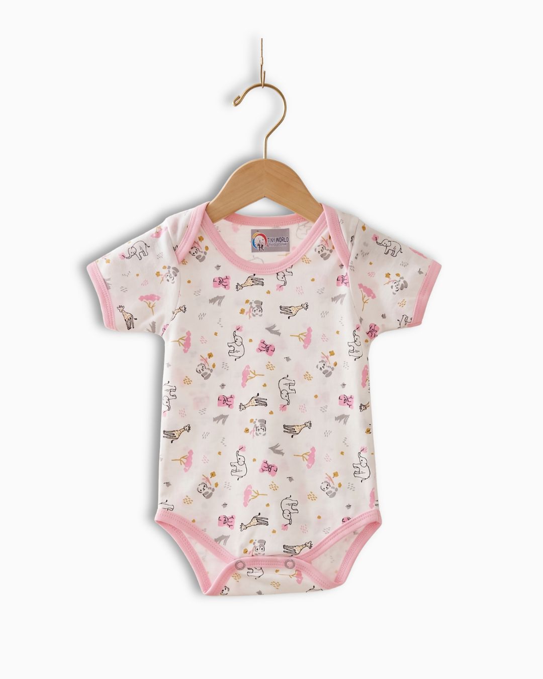 Zoo Print Short Sleeve Cotton Bodysuit
