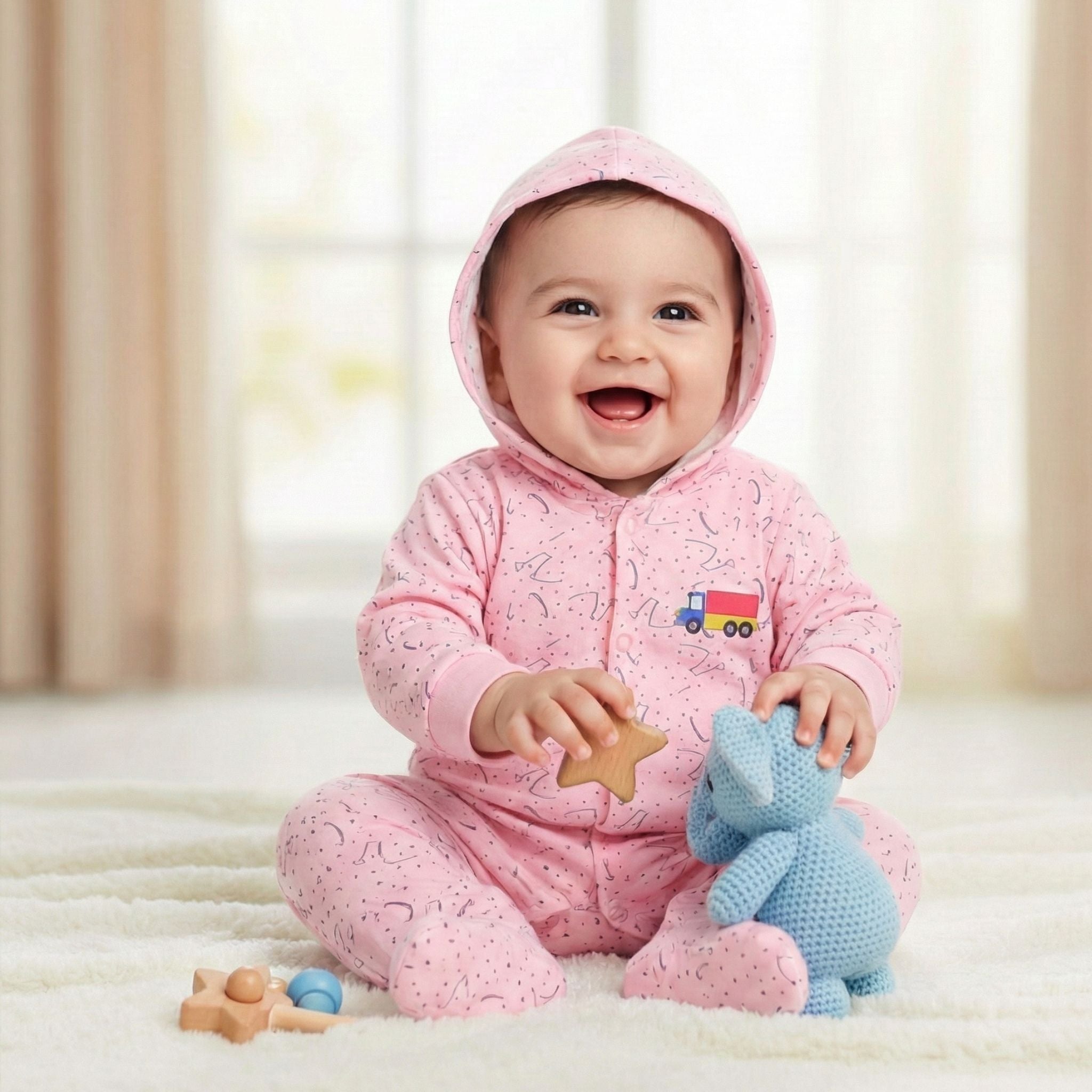 Romper Suit Daily Wear - Hooded