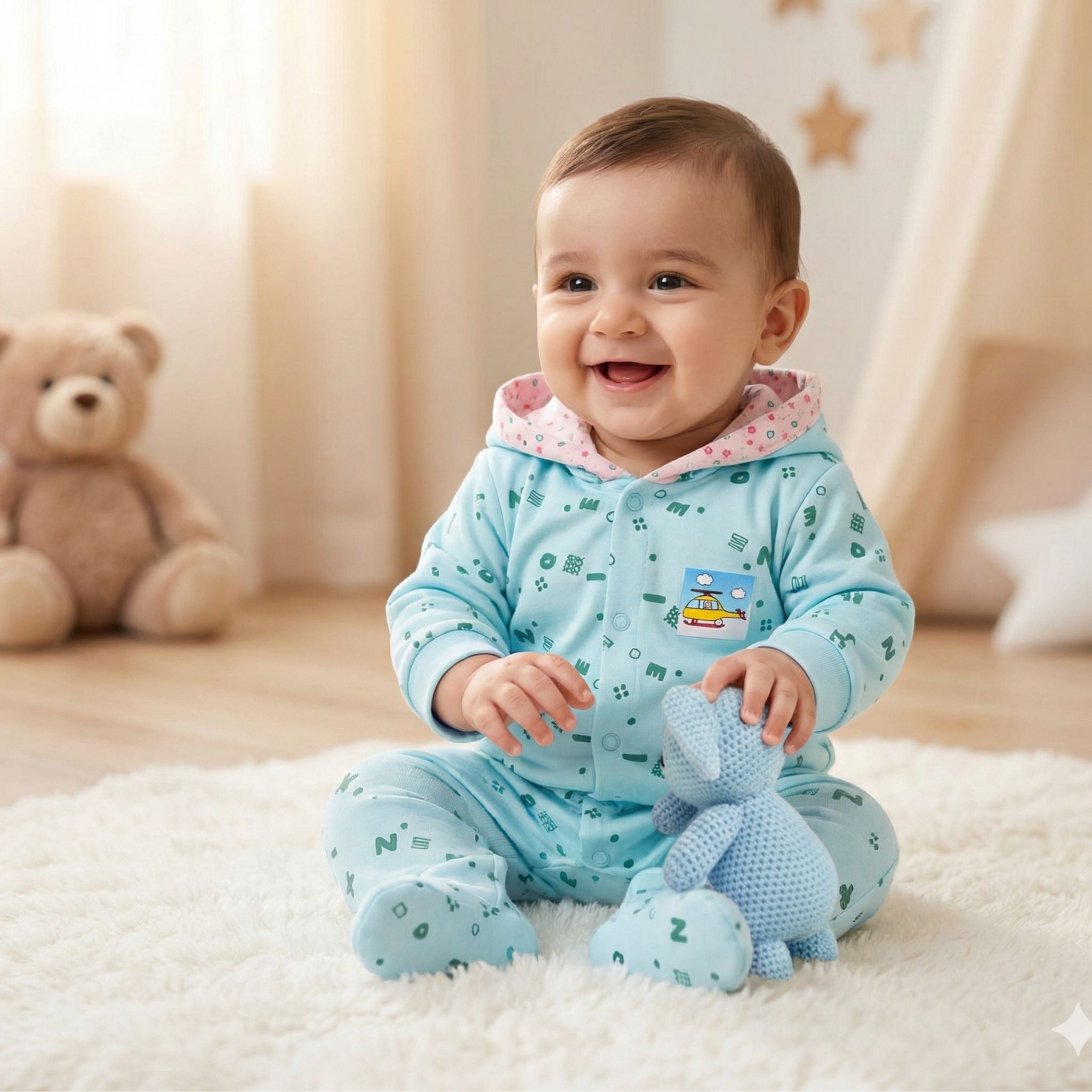 Romper Suit Daily Wear - Hooded