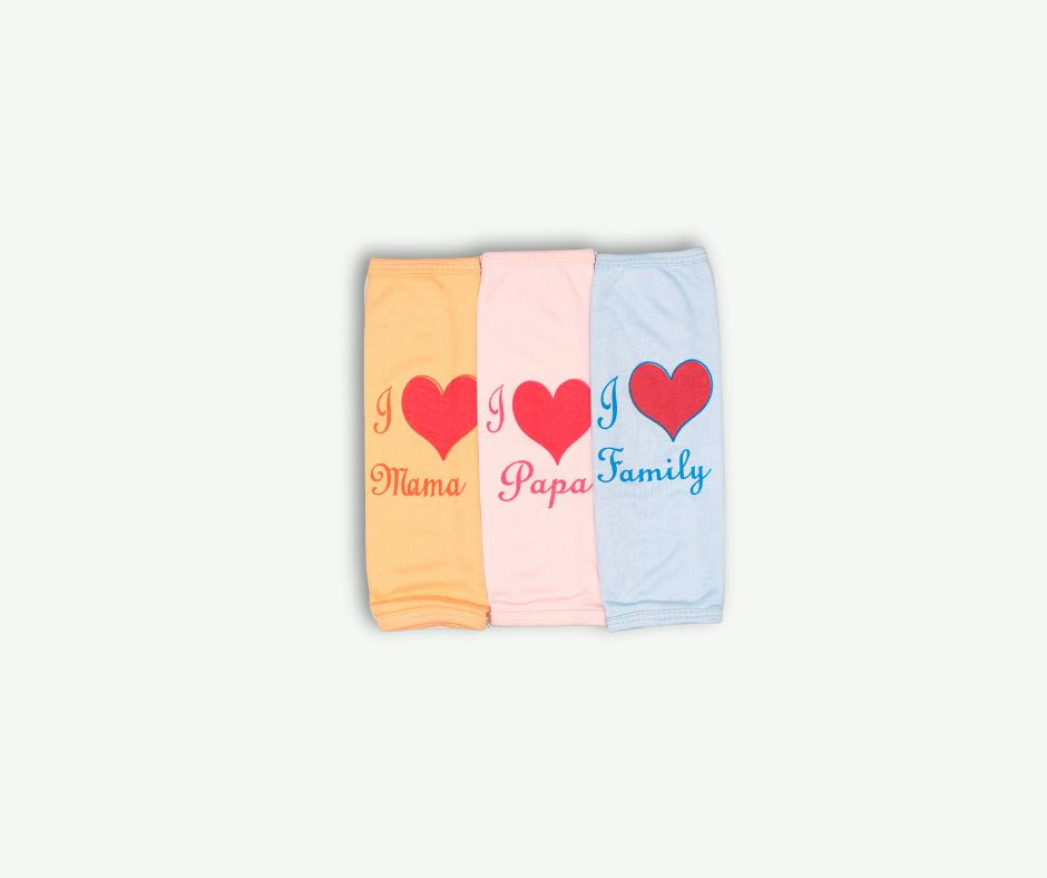 Baby Soft-Handkerchief ( I Love Family) (Pack of 3)