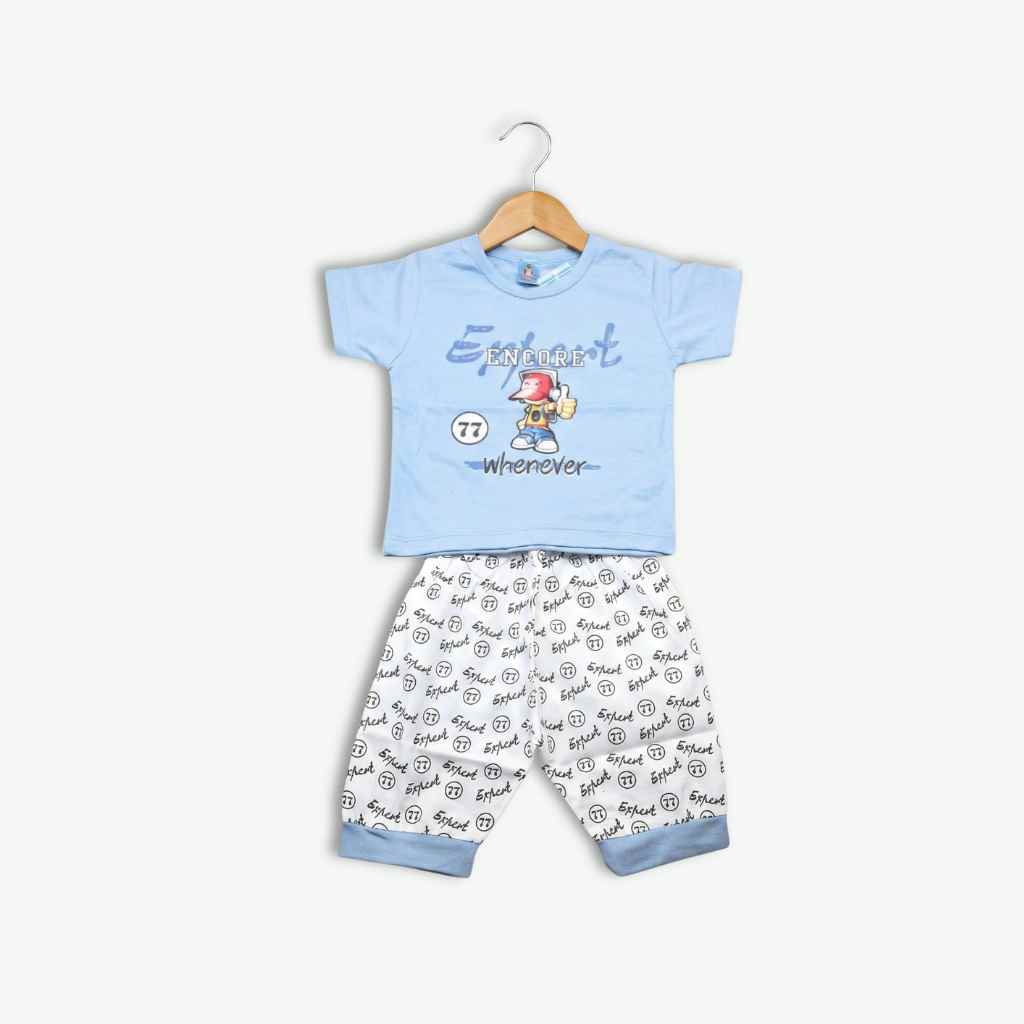 2-Piece Boys Summer Cotton Outfit-Blue