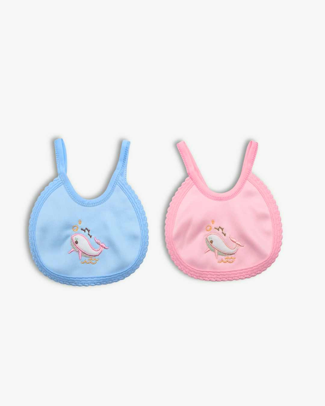 Little Whale Embroidered Bib (Pack of 2 )