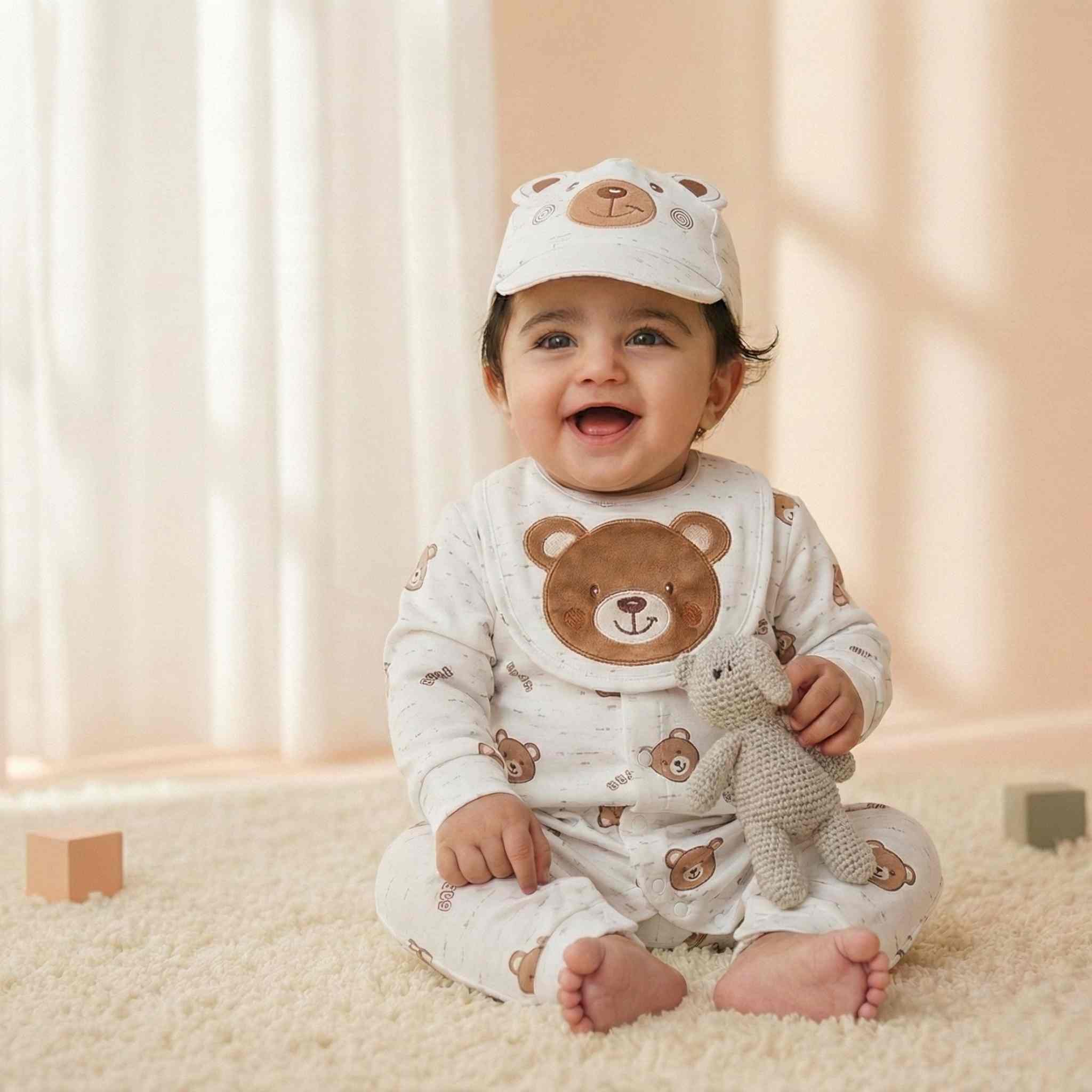 Romper Suit Winter Set - 3pcs - White