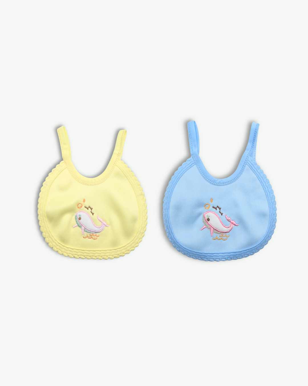 Little Whale Embroidered Bib (Pack of 2 )