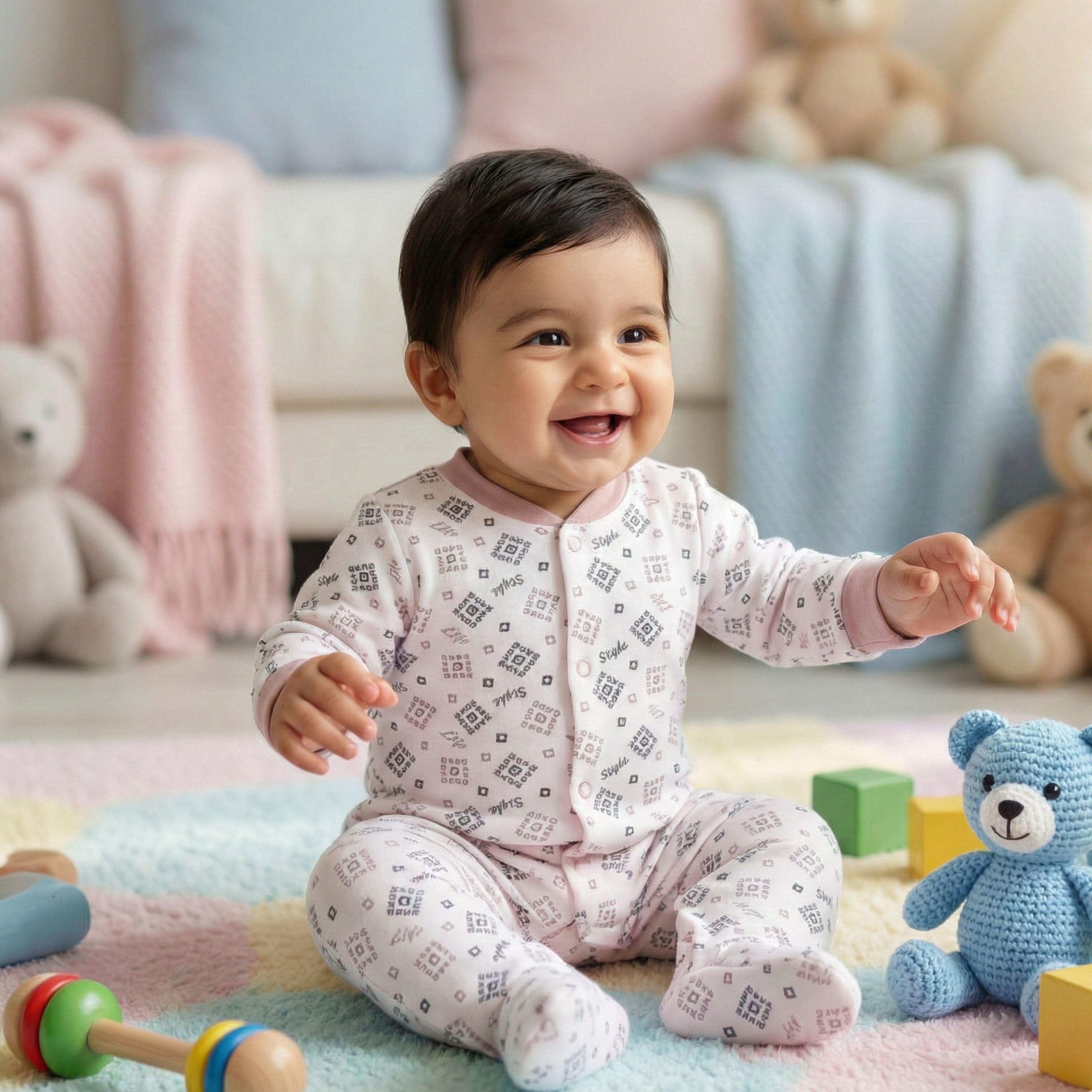 Romper Suit Daily Wear with Foot - Newborn (0-3 months)