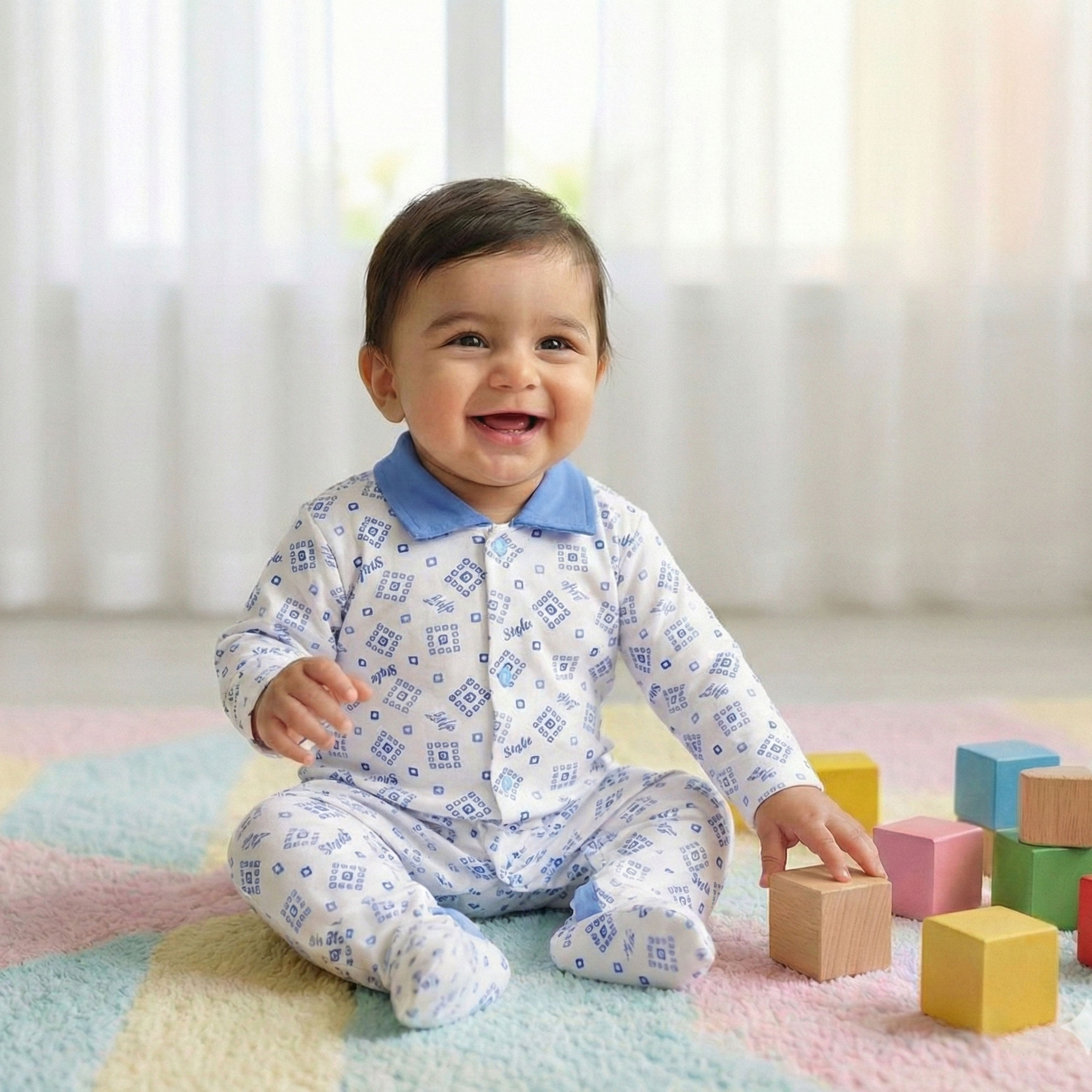 Romper Suit Daily Wear with Foot - Newborn (0-3 months)